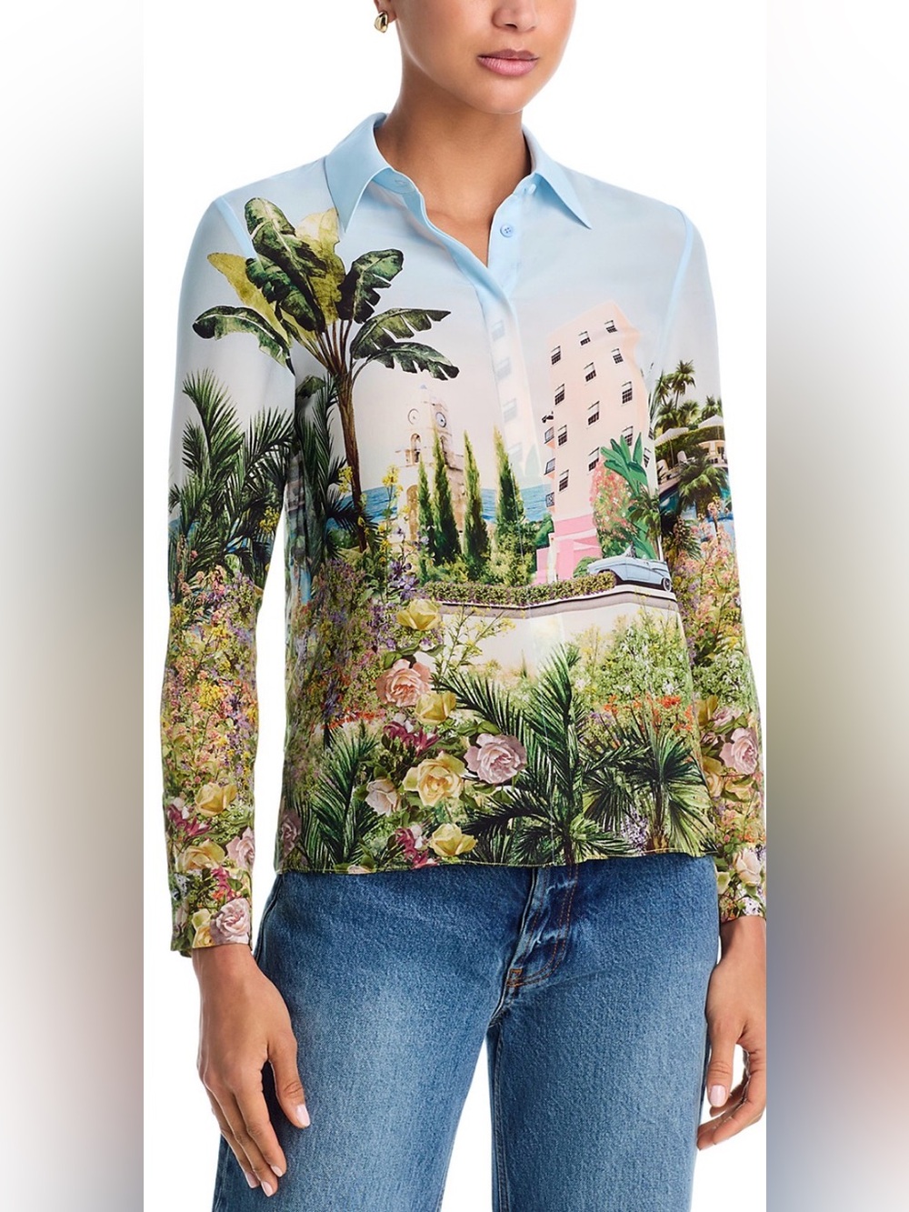 Alice + Olivia Willa Silk Shirt. Size XS